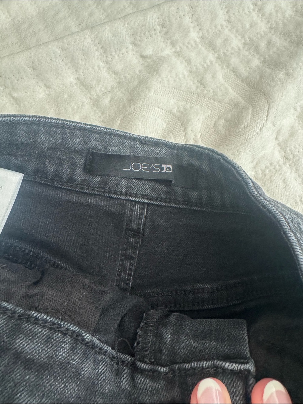 Joe's Jeans Black High-Rise Frayed Denim Shorts - Picture 2 of 4